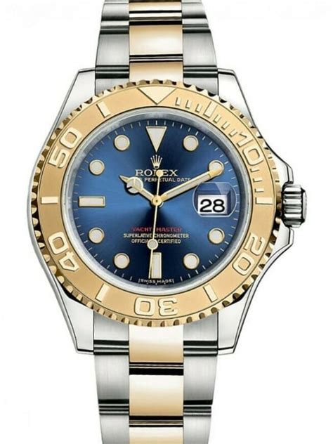 rolex yacht master blue and gold|Rolex Yacht-Master for sale.